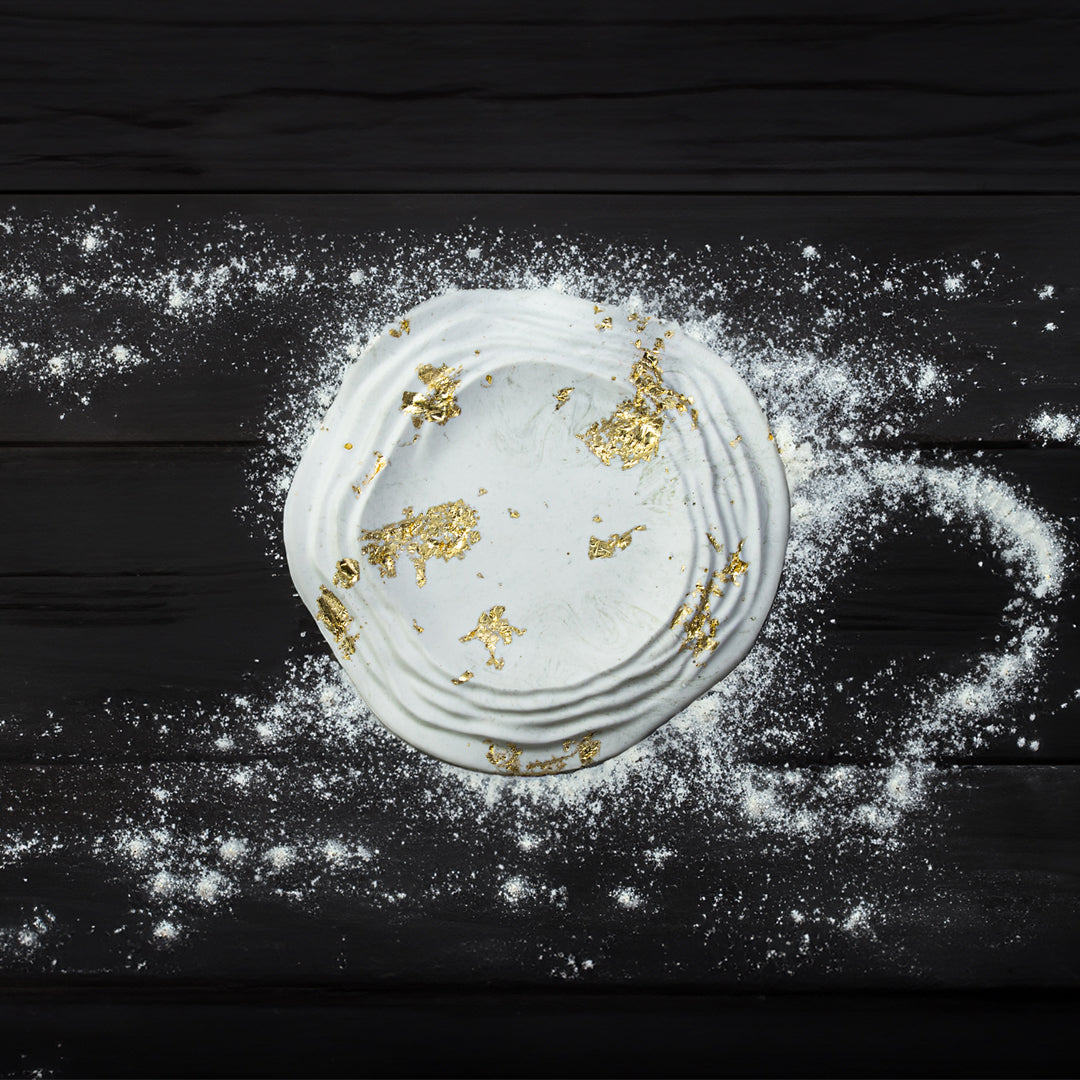 plateau jesmonite feuille d'or - May26