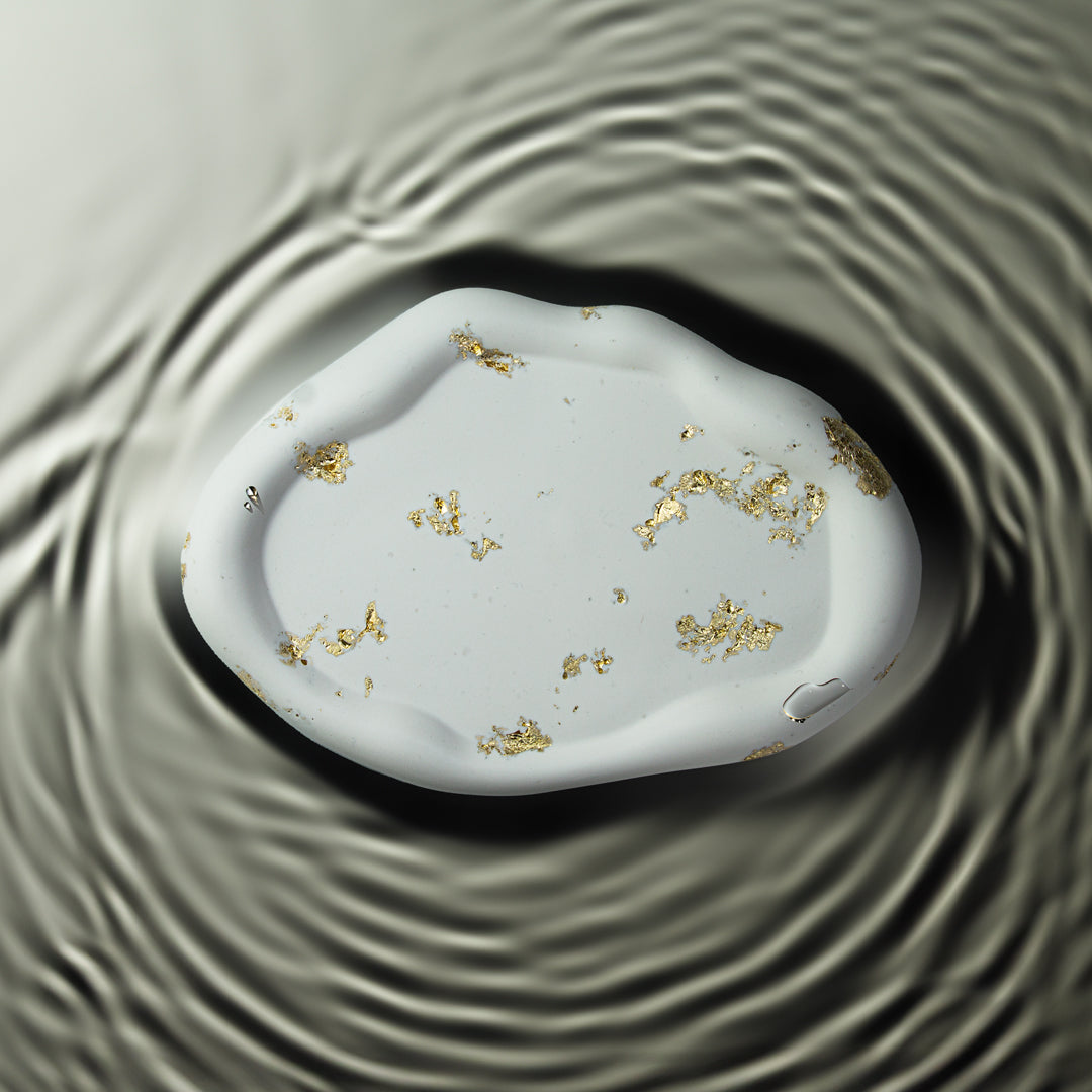 plateau jesmonite feuille d'or - May26