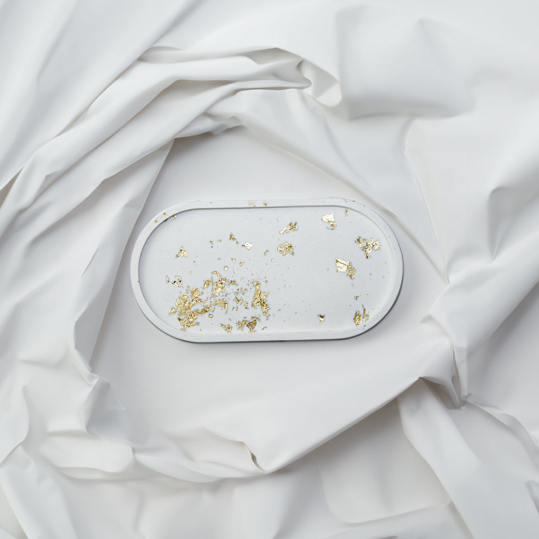 plateau jesmonite feuille d'or - May26