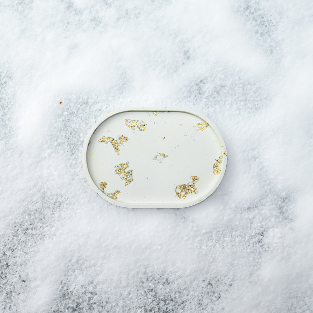 plateau jesmonite feuille d'or - May26