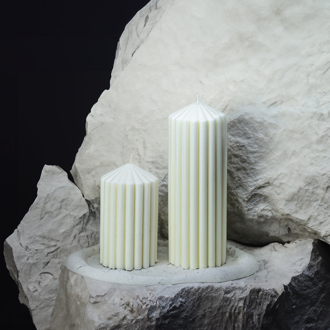 bougie décorative en cire de soja naturelle, plateau jesmonite en marbre doré - May26
