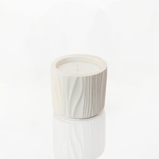 Bougie parfumée  en jesmonite blanc - May26
