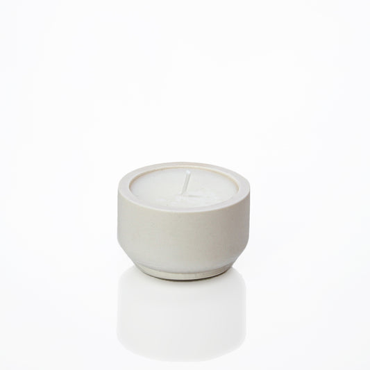 Bougie parfumée petit pot en jesmonite blanc - May26