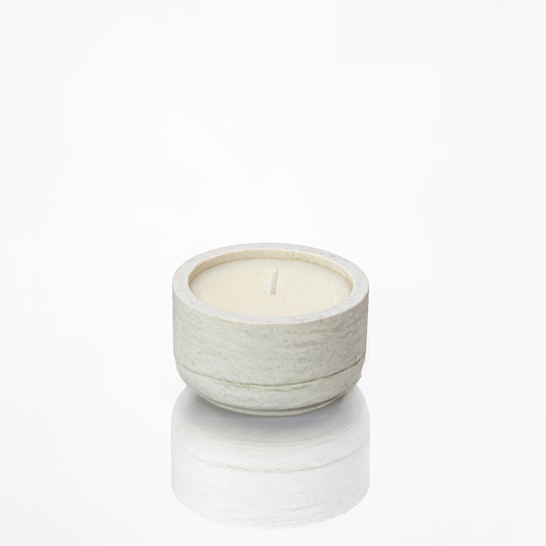 Bougie parfumée petit pot en jesmonite marbre doré - May26