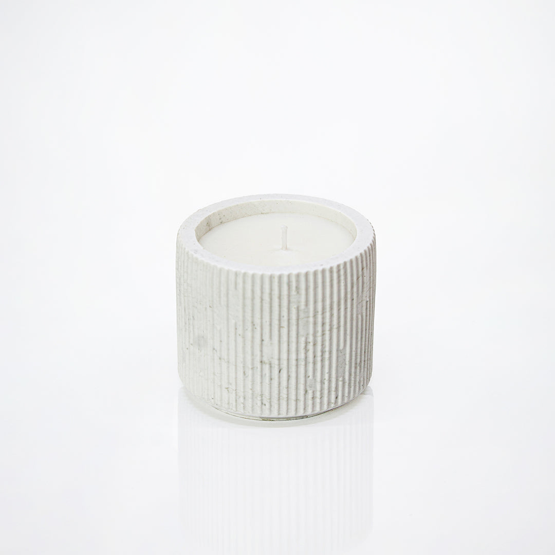 Bougie parfumée pot à rayure en jesmonite marbre doré 100% artisanal- May26