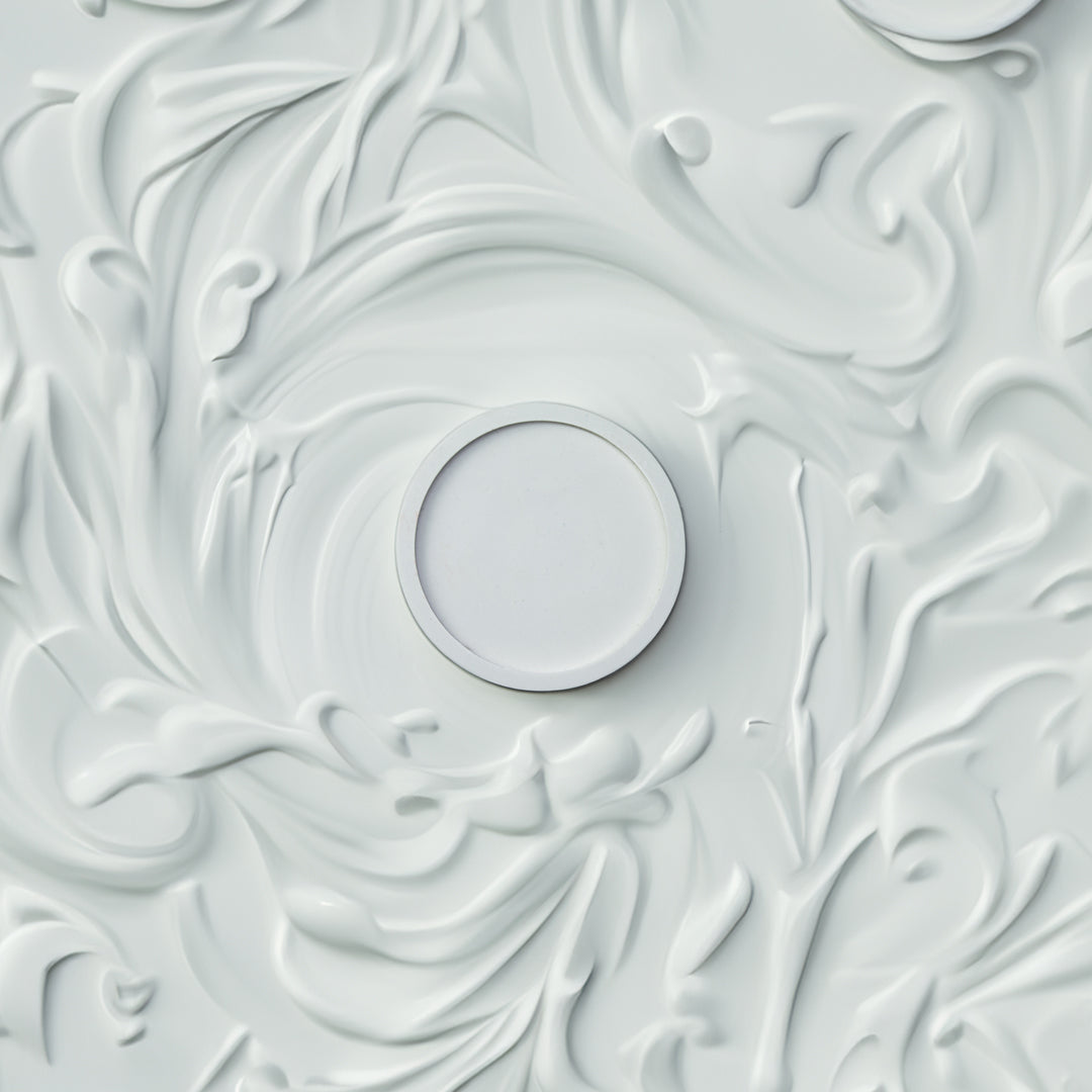 petit plateau rond en jesmonite blanc - May26